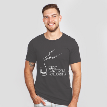 may contain whiskey drinking dark gray shirt